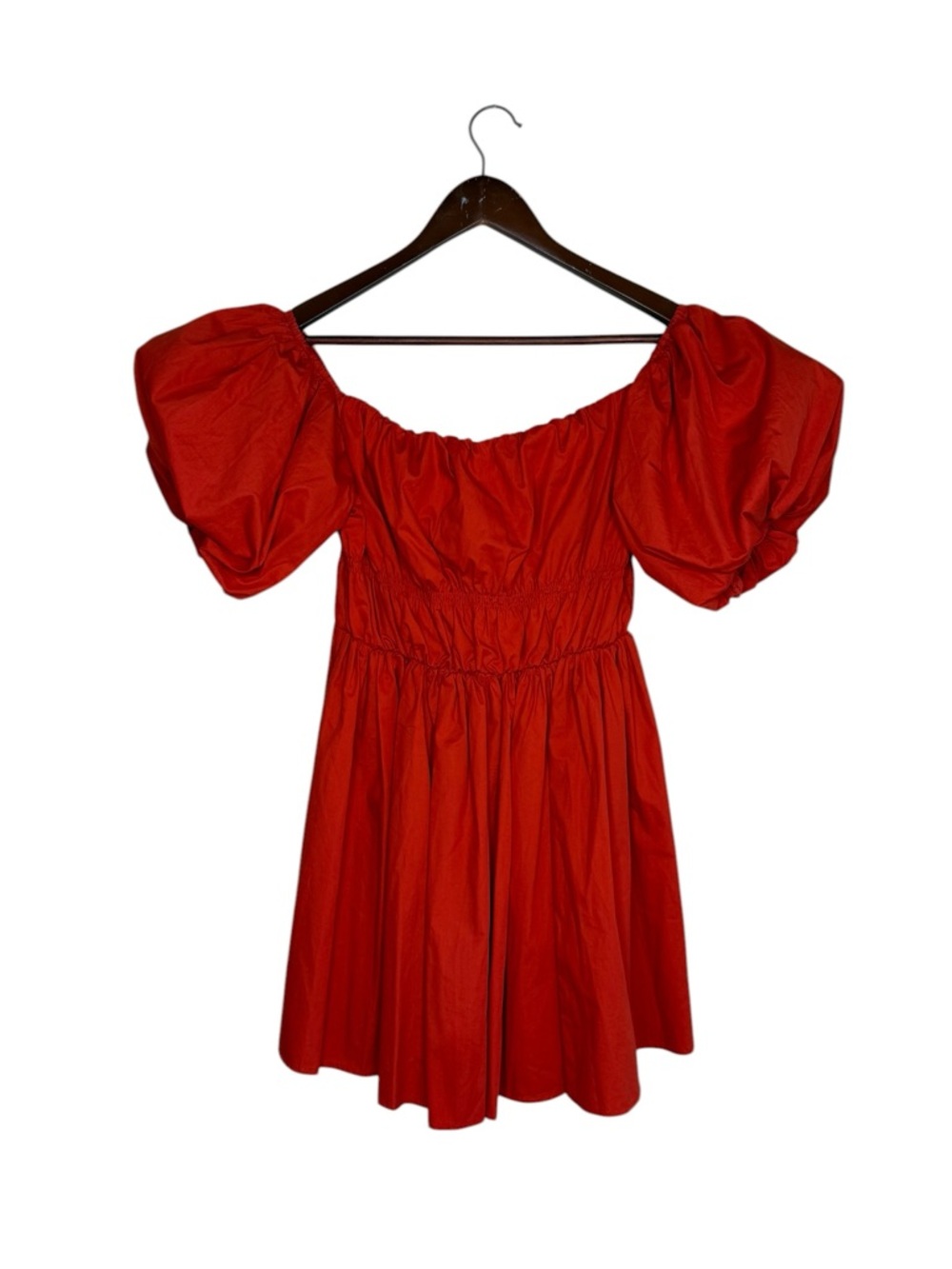 Abercrombie & Fitch Red Milkmaid Off The Shoulder Puff Sleeve Mini Dress Spring